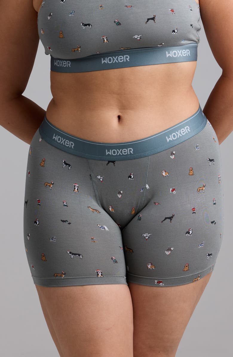 Woxer Baller Ultra-Soft 5-Inch Boxer Briefs, Alternate, color, Sage Pups