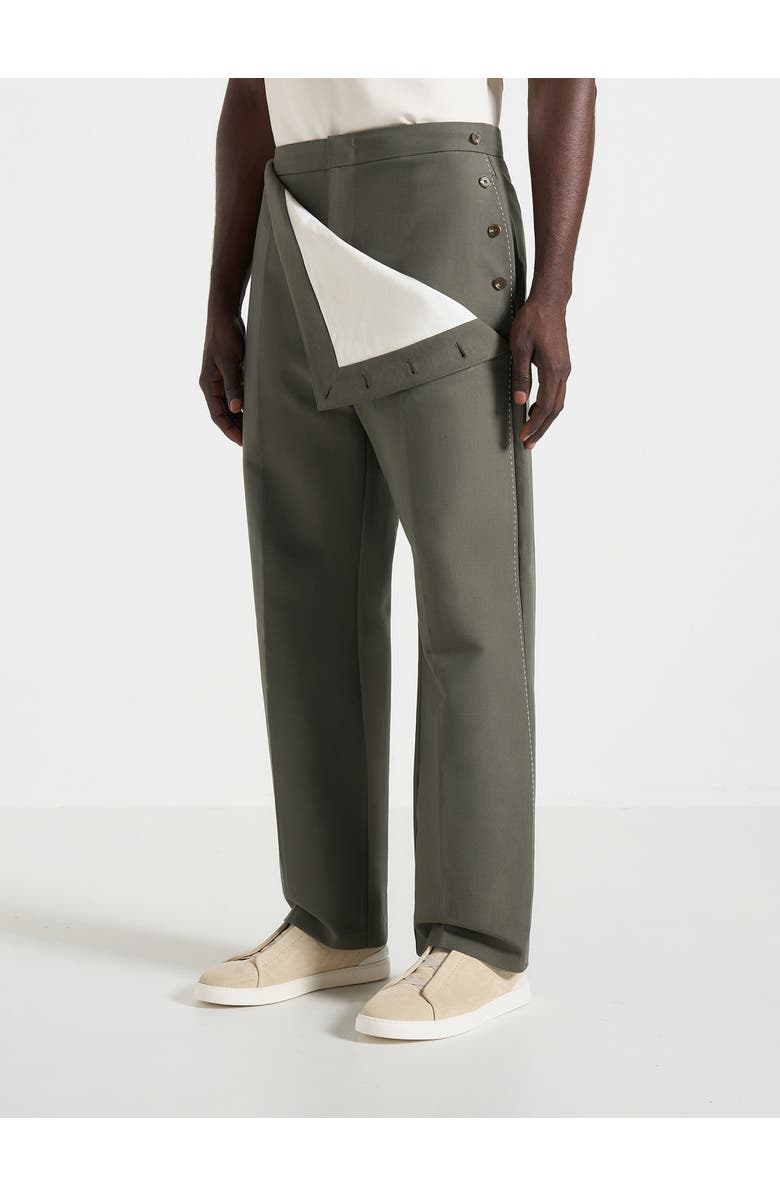 Manière De Voir Henri Foldover Trousers, Main, color, Olive