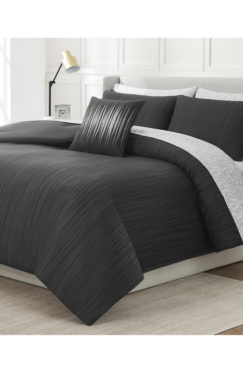 Nine West Lena 8-Piece Bed In A Bag, Alternate, color, Charcoal