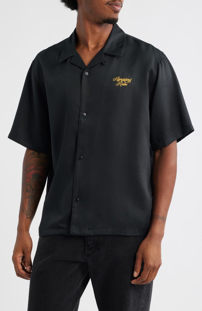 PacSun Rangeland Rodeo Graphic Camp Shirt, Main, color, Black