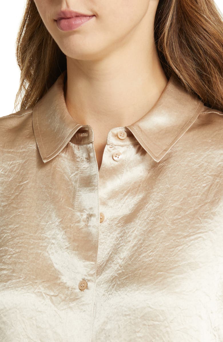 Nordstrom Hammered Satin Button-Up Shirt, Alternate, color, 