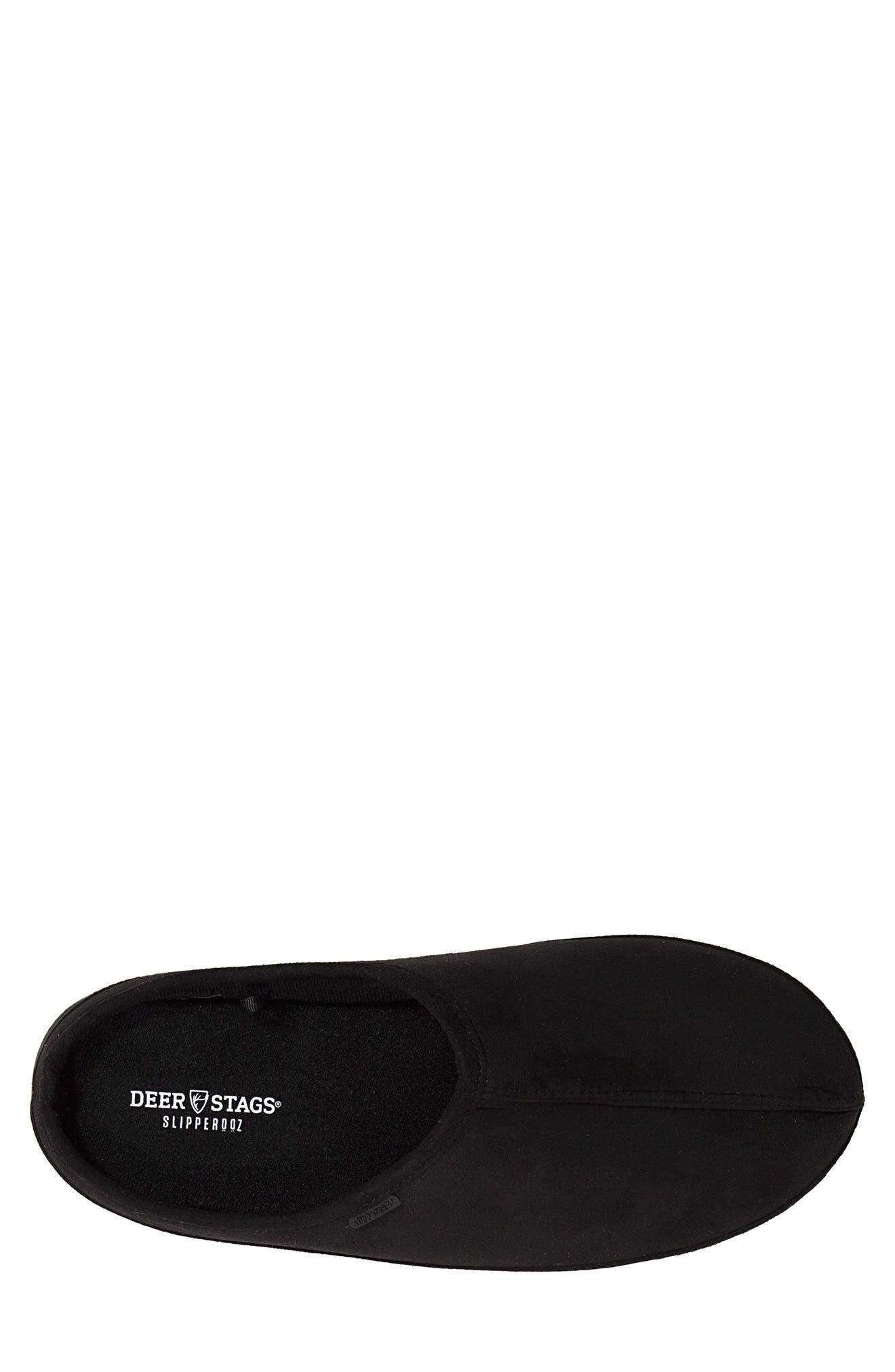 Deer Stags Wherever Slipper, Alternate, color, Midnight Black