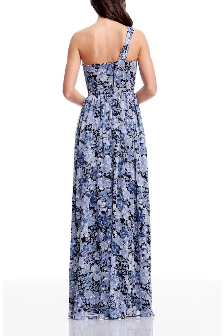 Idalia Metallic Floral One-Shoulder Gown, Alternate, color, NAVY MULTI