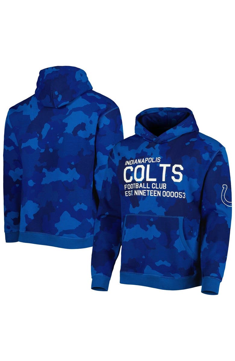 THE WILD COLLECTIVE Men's The Wild Collective Royal Indianapolis Colts Camo Pullover Hoodie, Main, color, 