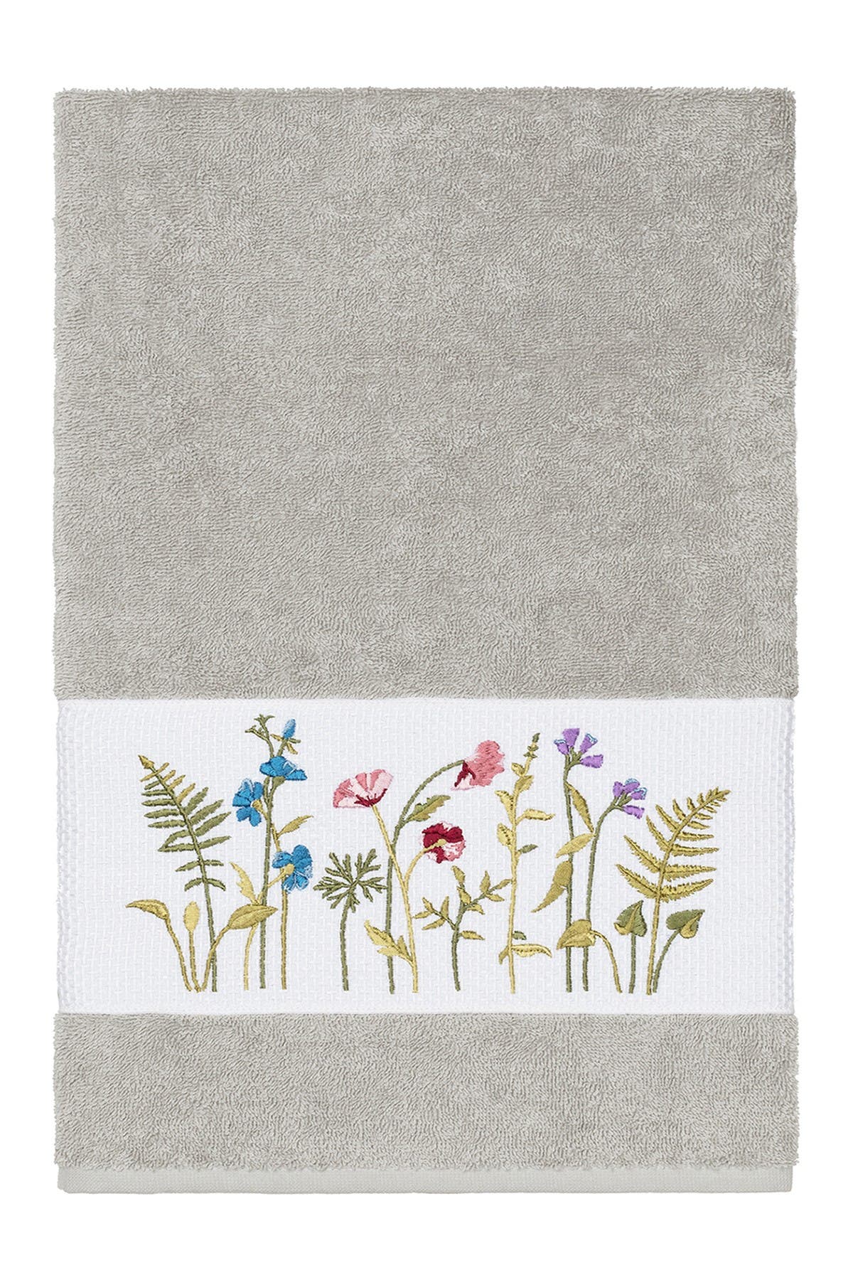 Linum Home Textiles Serenity Embellished Bath Towel - Light Grey