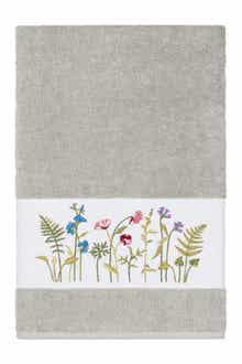Linum Home Textiles Serenity Embellished Bath Towel - Light Grey