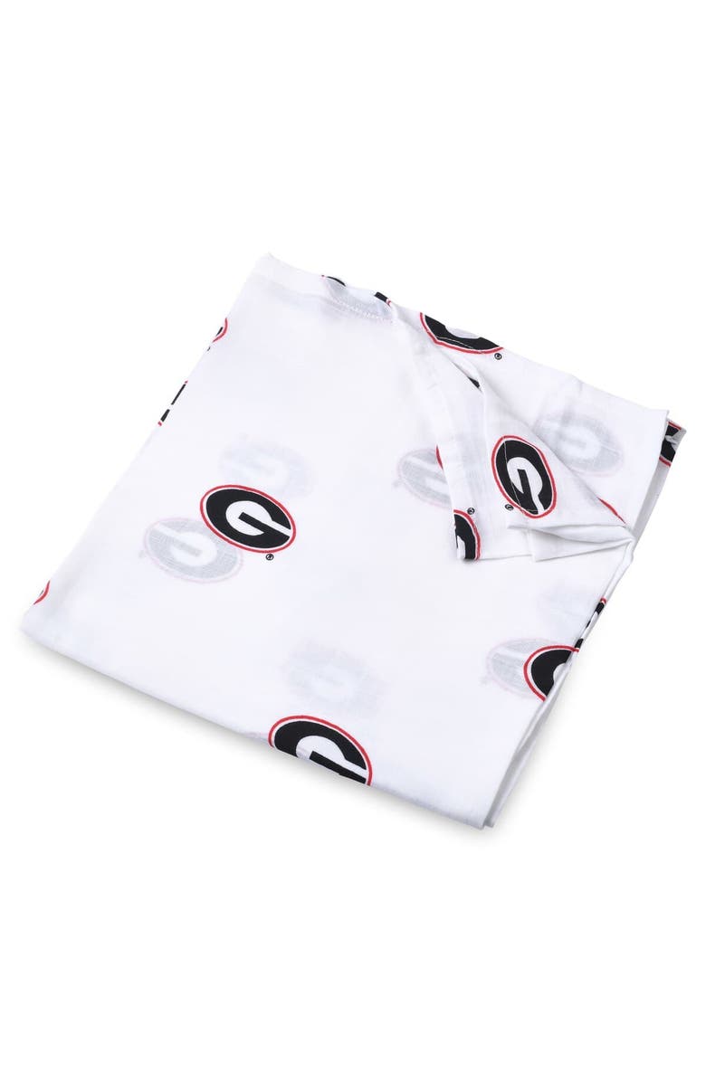 Three Little Anchors Infant Three Little Anchors White Georgia Bulldogs 47'' x 47'' Muslin Swaddle Blanket, Main, color, White
