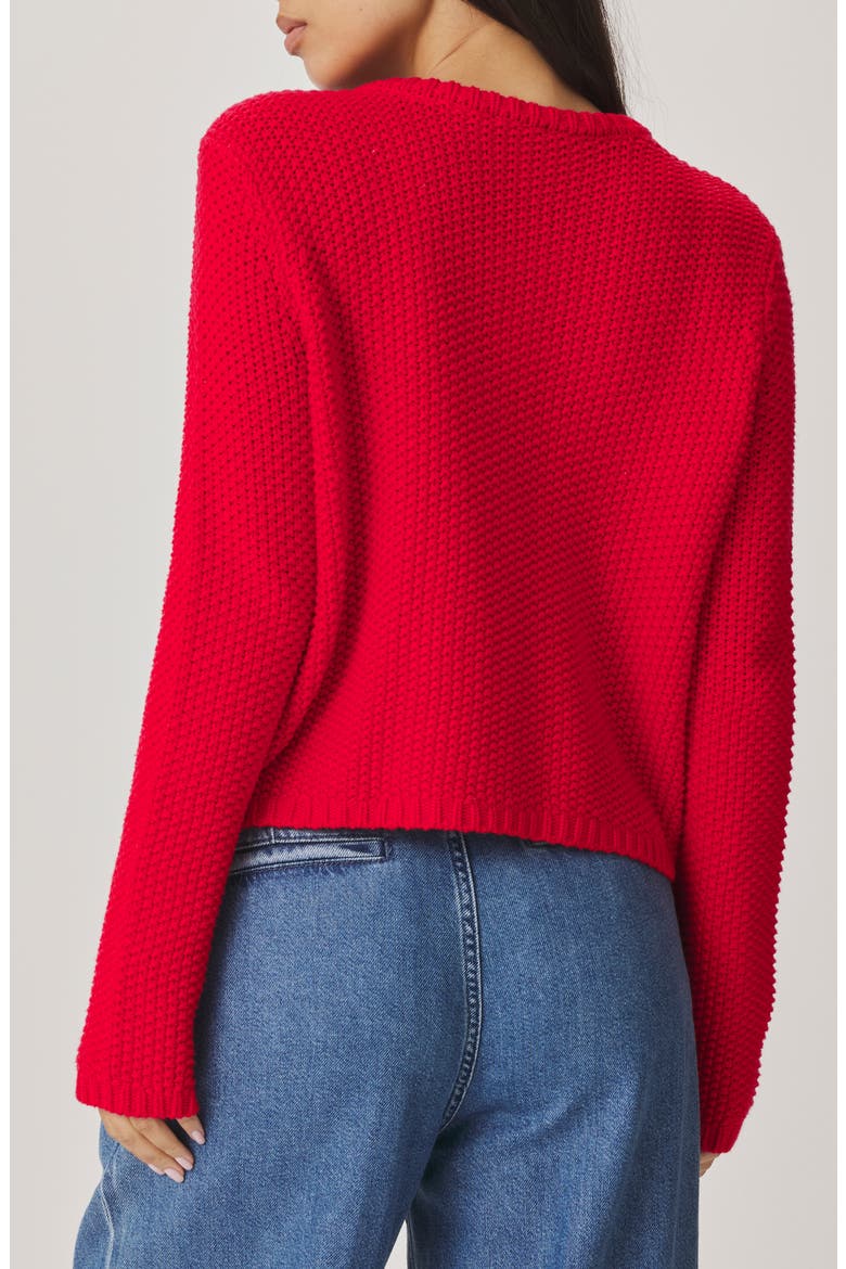 Angela Chunky Cotton Blend Cardigan, Alternate, color, ROUGE