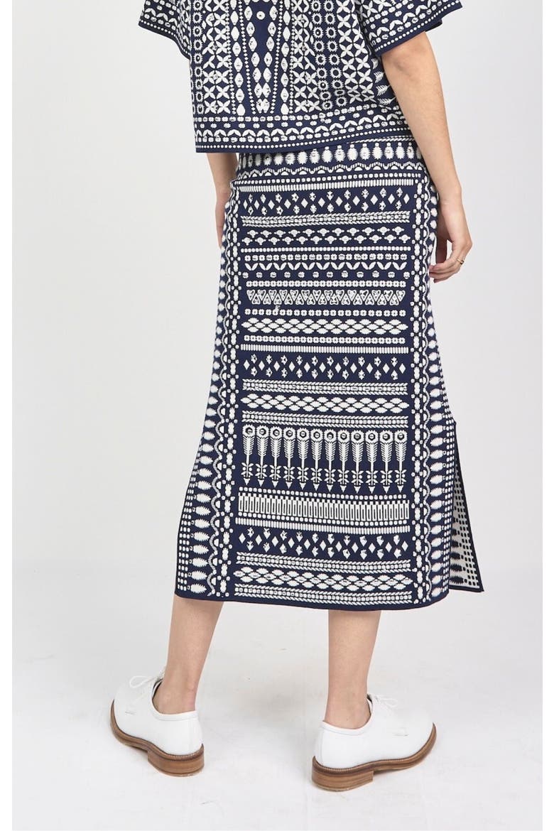 Tlalli Knit Skirt, Alternate, color, Navy & Silver