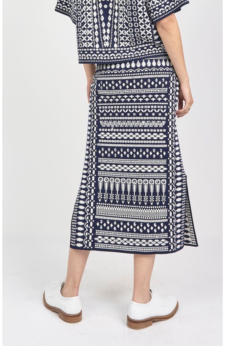 Temperley London Tlalli Knit Skirt, Alternate, color, Navy & Silver