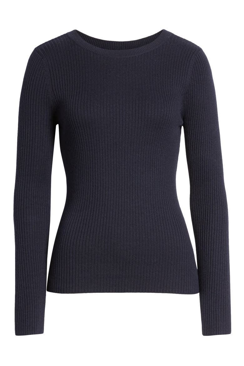 Ribbed Sweater, Alternate, color, NAVY NIGHT