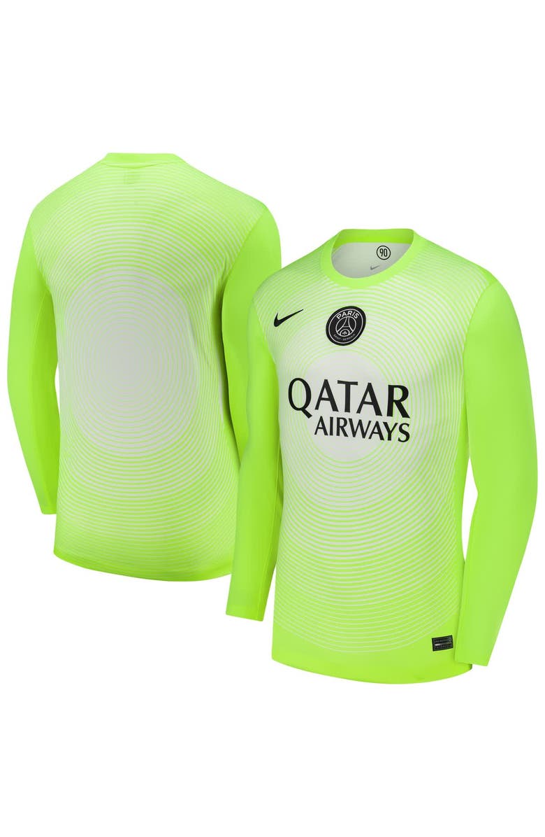 Nike Men's Nike Neon Green Paris Saint-Germain 2025/26 Third Goalkeeper Replica Long Sleeve Jersey, Main, color, Neon Green
