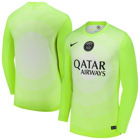 Men's Nike Neon Green Paris Saint-Germain 2025/26 Third Goalkeeper Replica Long Sleeve Jersey