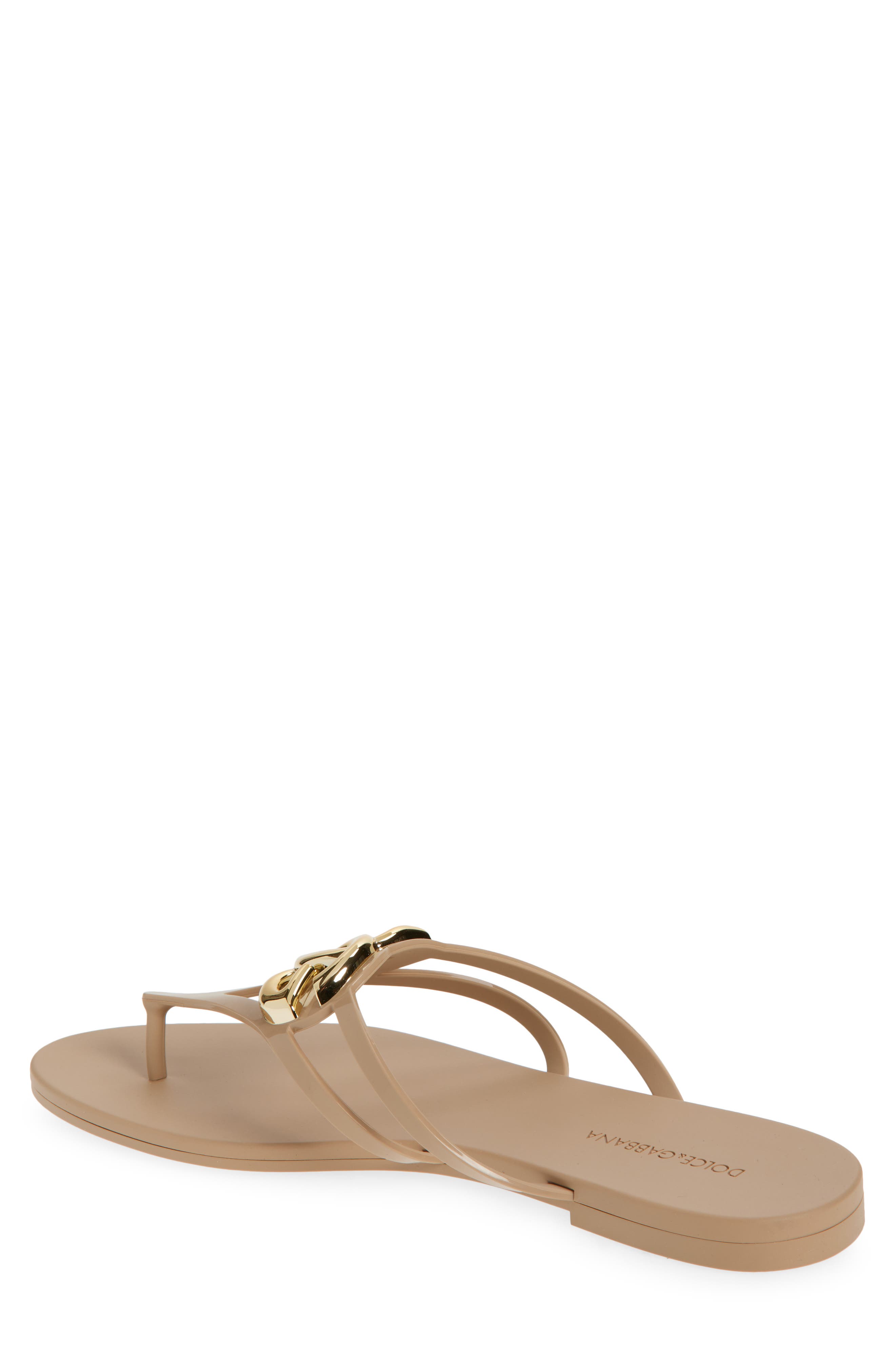 Dolce&Gabbana Logo Flip Flop, Alternate, color, Cipria/ Oro