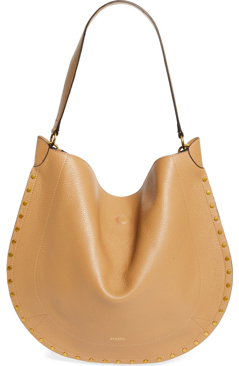Isabel Marant Oskan Soft Leather Hobo Bag, Main, color, Cappuccino