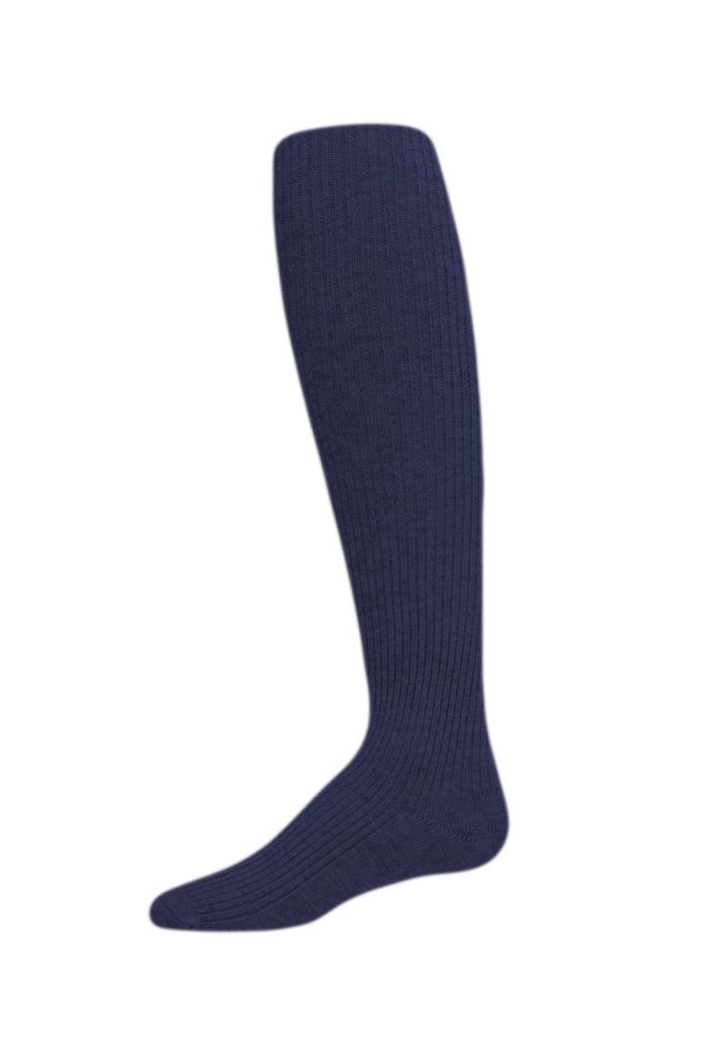 Thin Ribbed Cotton Tights, Main, color, Navy