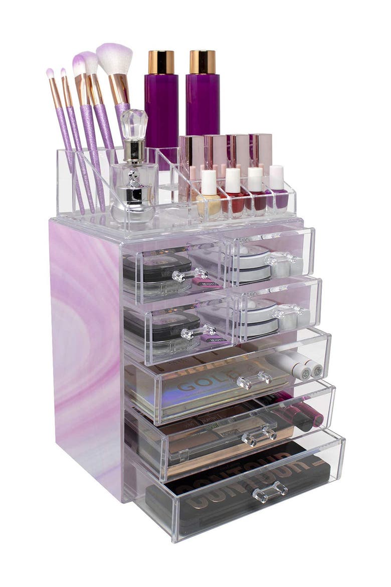Makeup and Jewelry Storage Case Display Set - Tie-Dye, Alternate, color, TIE-DYE