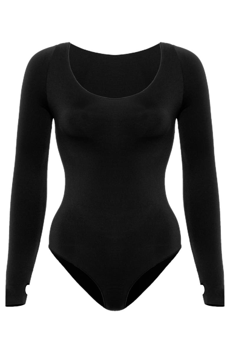Noody Long sleeve Bodysuit, Alternate, color, Black