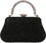 BERNESS Jewel Handle Rhinestone Clutch