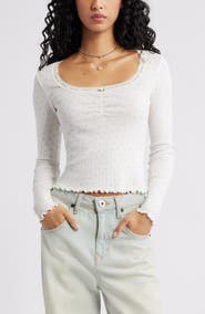 BP. Pointelle Long Sleeve T-Shirt