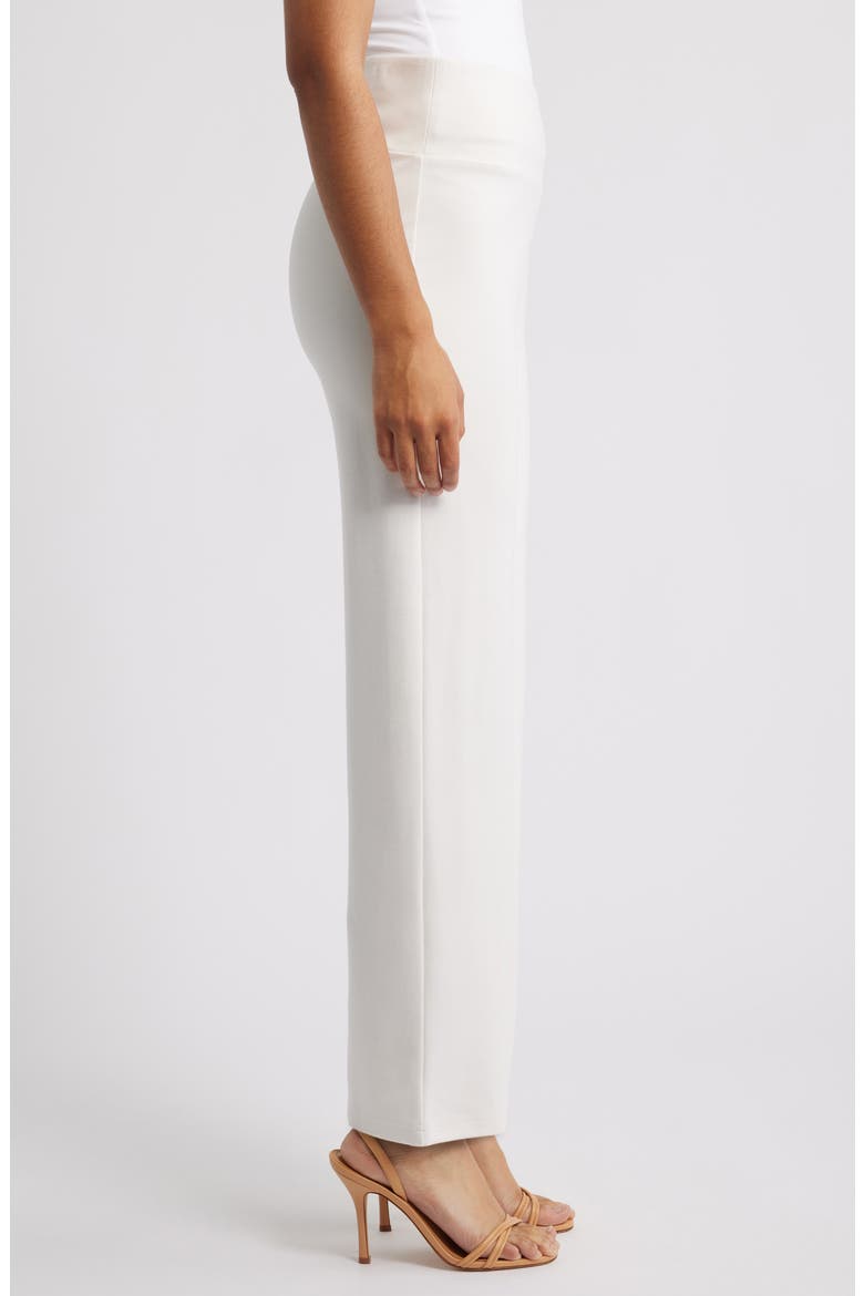 High Waist Pull-On Pants, Alternate, color, WHITE DOVE