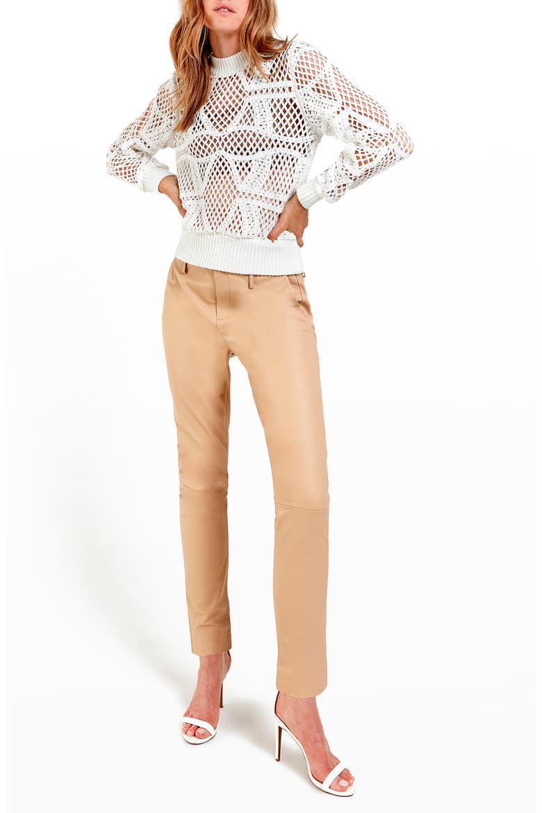 Magnolia Crochet Sweater, Alternate, color, WHITE