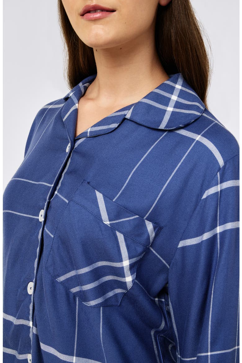 Comfy Plaid Pajamas, Alternate, color, NAVY/ BISCUIT