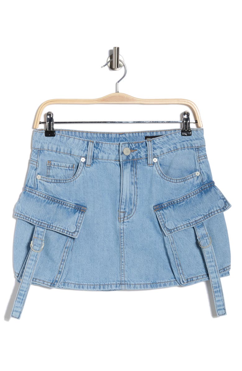 BLANKNYC Cargo Denim Miniskirt, Main, color, Head To He