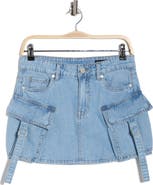 BLANKNYC Cargo Denim Miniskirt