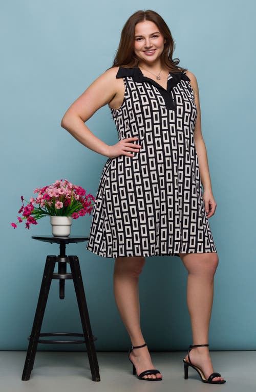 24SEVEN COMFORT APPAREL 24SEVEN COMFORT APPAREL JOHNNY COLLAR SLEEVELESS SHIFT DRESS