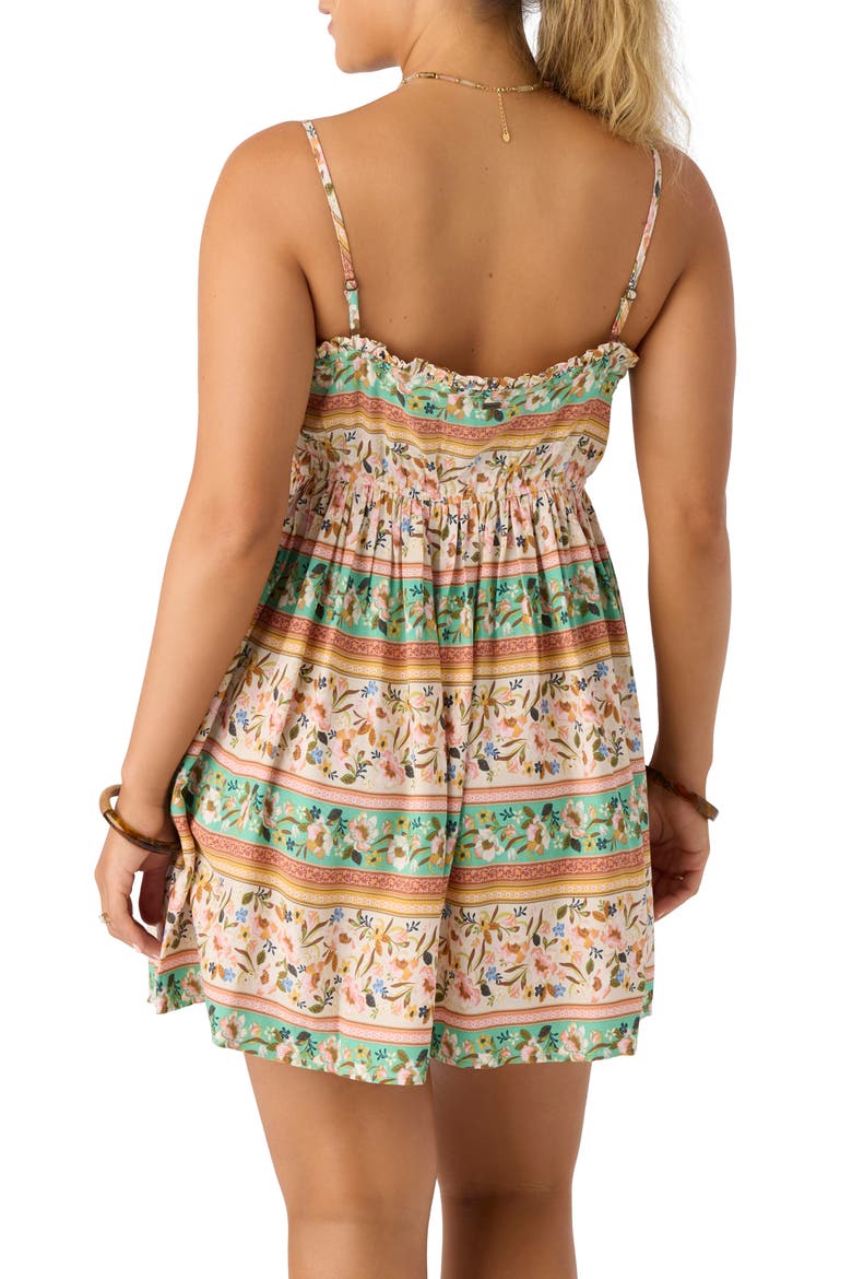 Delena Floral Minidress, Alternate, color, TAPIOCA