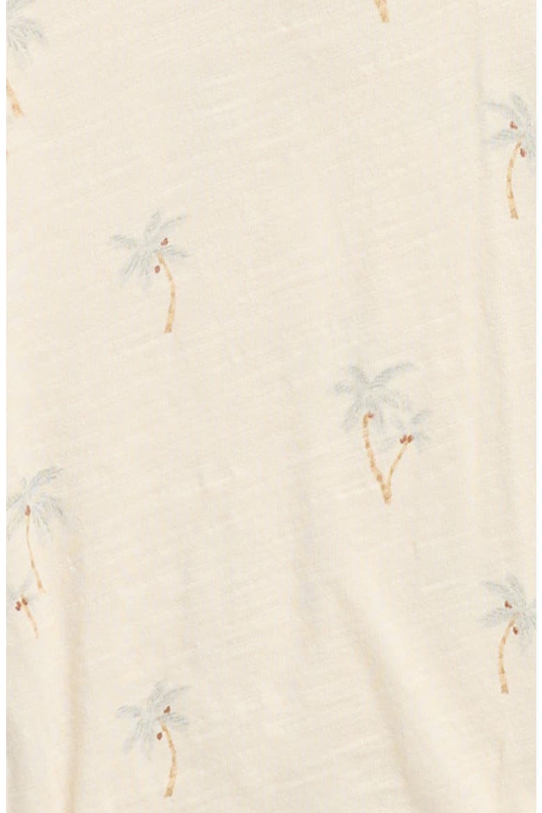 Palm Print Cotton Bodysuit, Alternate, color, NATURAL