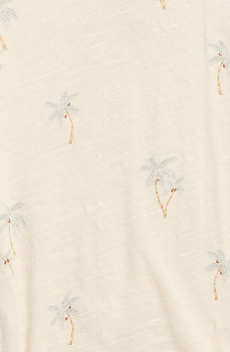 Rylee + Cru Palm Print Cotton Bodysuit, Alternate, color, Natural