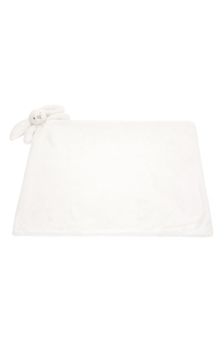 Jellycat Bashful Luxe Bunny Luna Blankie, Main, color, White