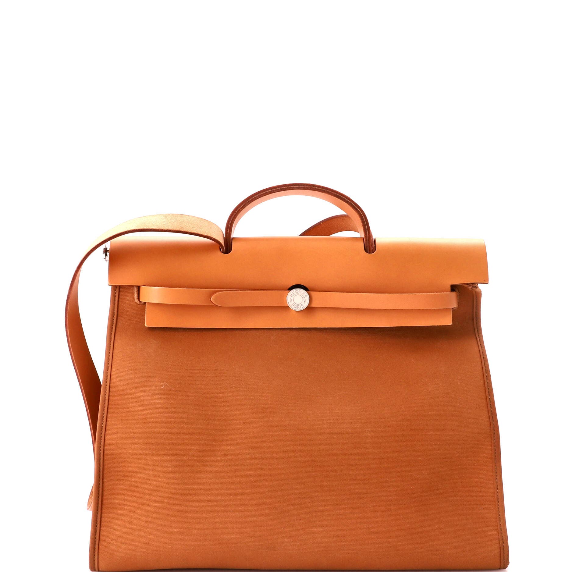 Herbag Zip Leather and Toile 39, Main, color, Brown