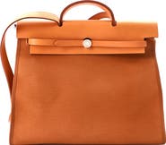 Pre-Owned Hermes Herbag Zip Leather and Toile 39