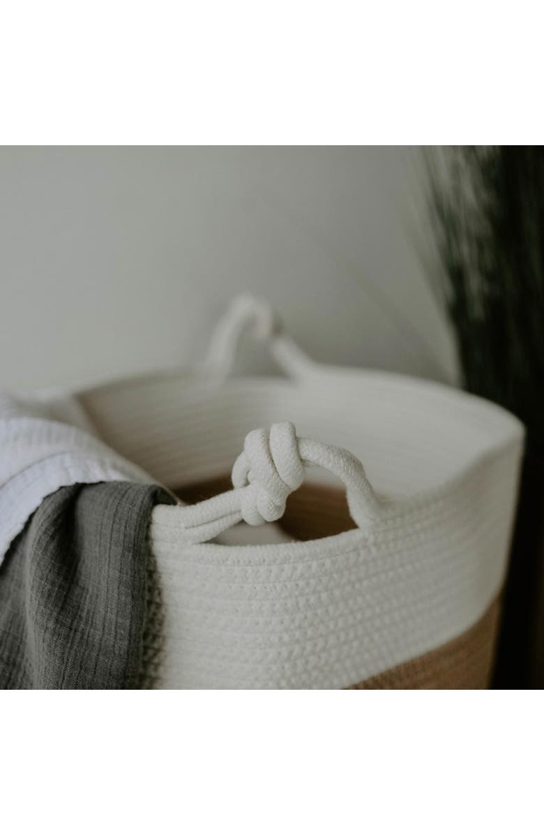 Parker Baby Co. Rope Storage Basket, Alternate, color, Brown And White