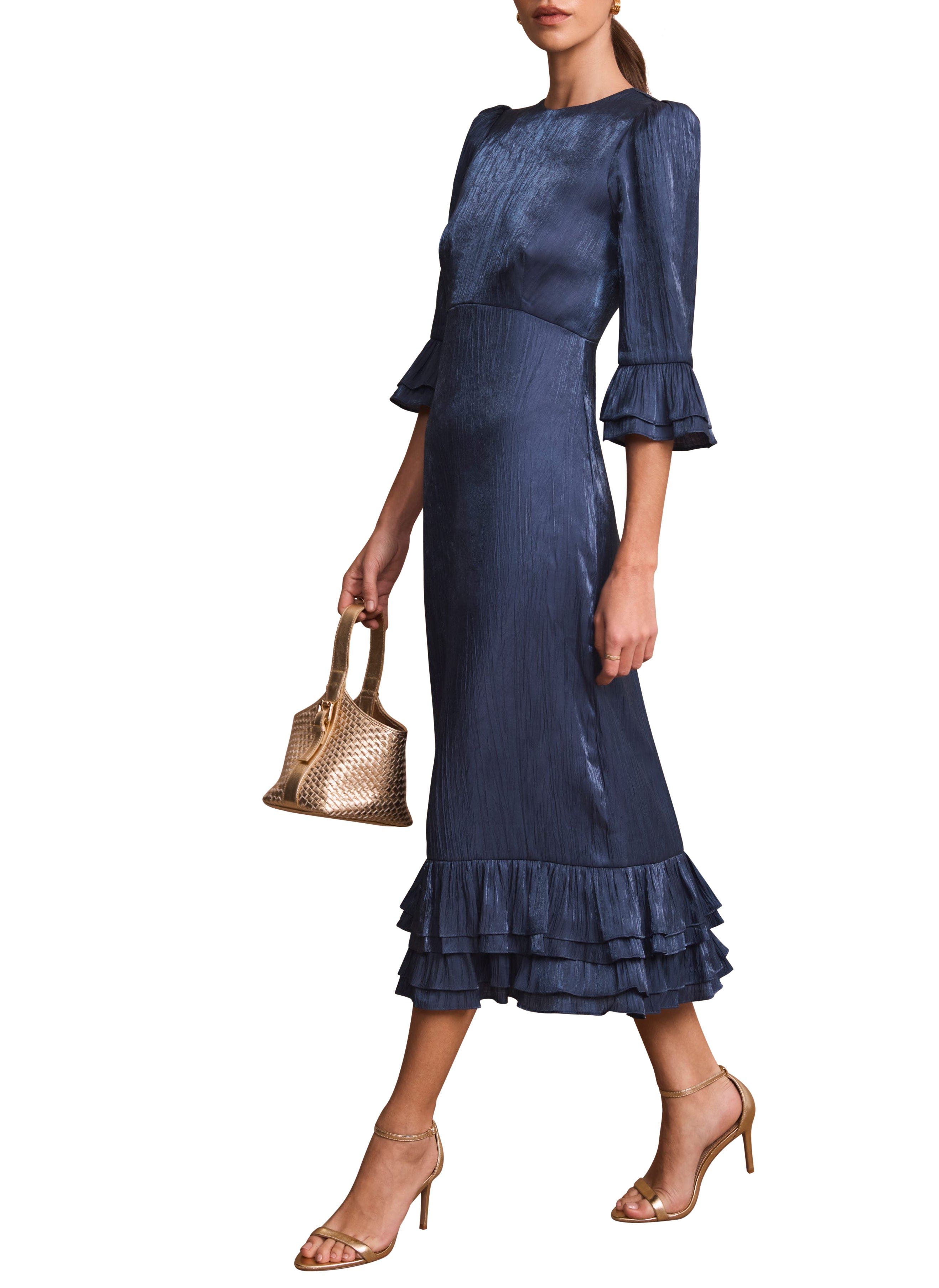 Metallic Ruffled Midi Dress - image 2