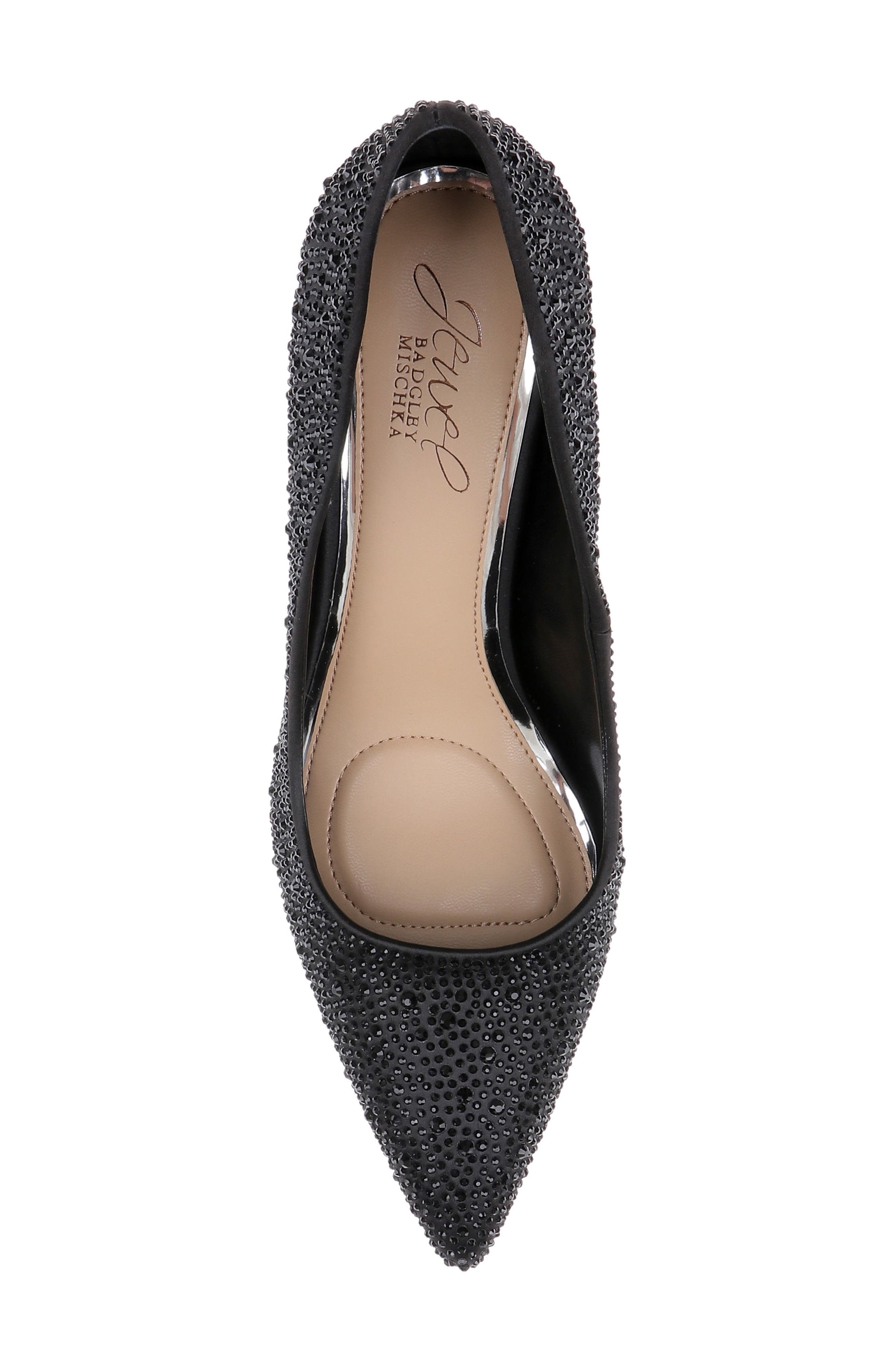 Banee II Crystal Pointed Toe Pump, Alternate, color, BLACK SATIN