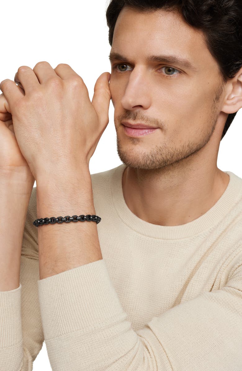 David Yurman Box Chain Bracelet in Stainless Steel & Sterling Silver, 7.3mm, Alternate, color, Stainless Steel W/ Pvd