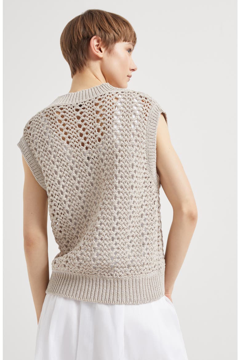 Mesh knit top, Alternate, color, Light Grey