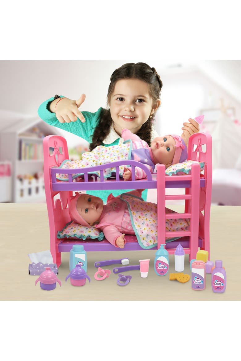 12" Twin Dolls Bedtime Fun Set 29Pc, Alternate, color, Multicolored