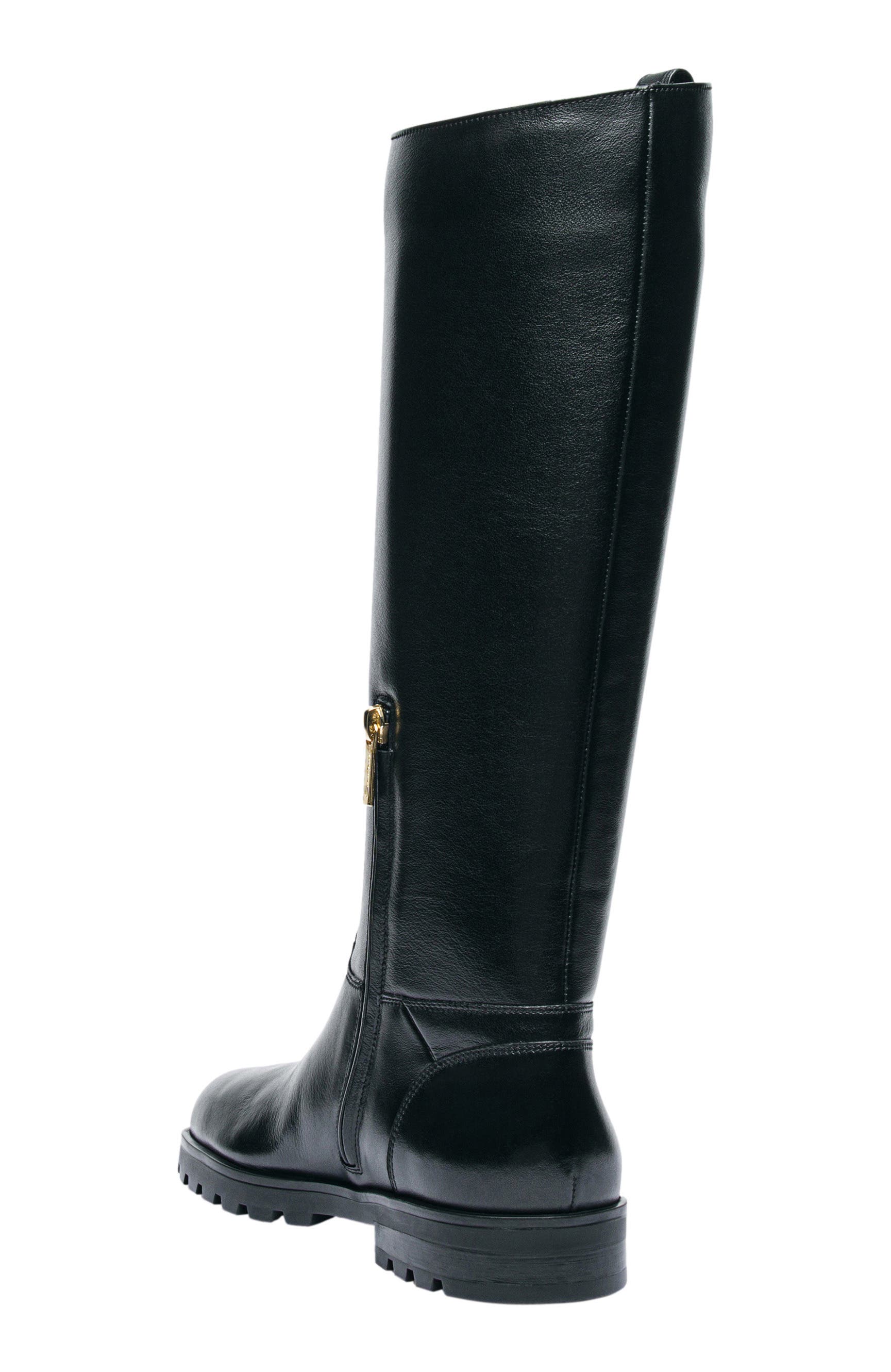Santoni Women's leather boot, Alternate, color, Black