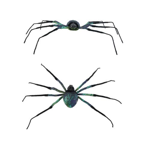 Artisan Foam Spider Figurine in Green and Black