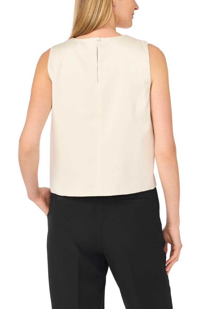 Bow Neck Crossover Satin Top, Alternate, color, VANILLA
