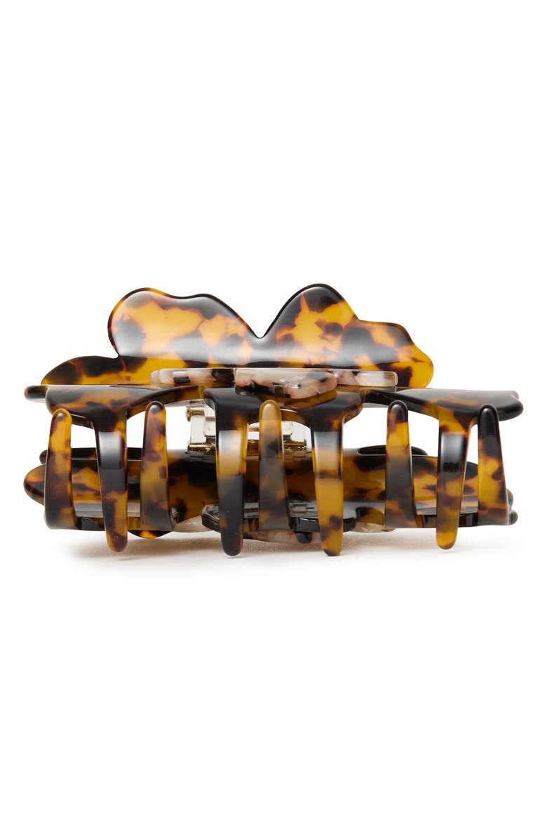 Lele Sadoughi Hibiscus Hair Claw Clip, Alternate, color, Tortoise