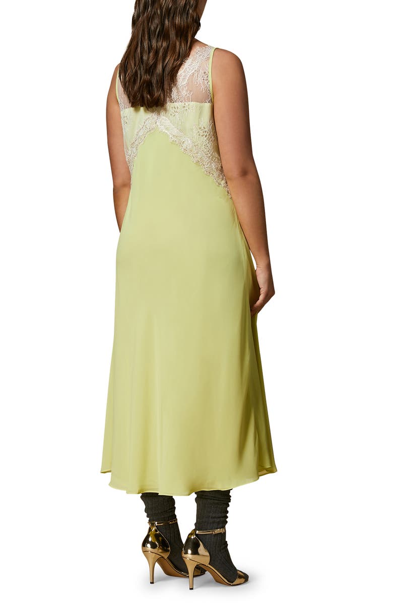 Marina Rinaldi Double Layer Georgette Slipdress, Alternate, color, Yellow