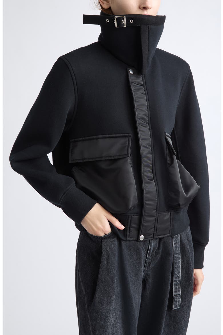 Sponge Sweat Blouson, Alternate, color, BLACK