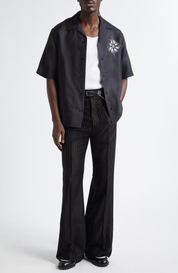 Starburst Crystal Silk Camp Shirt