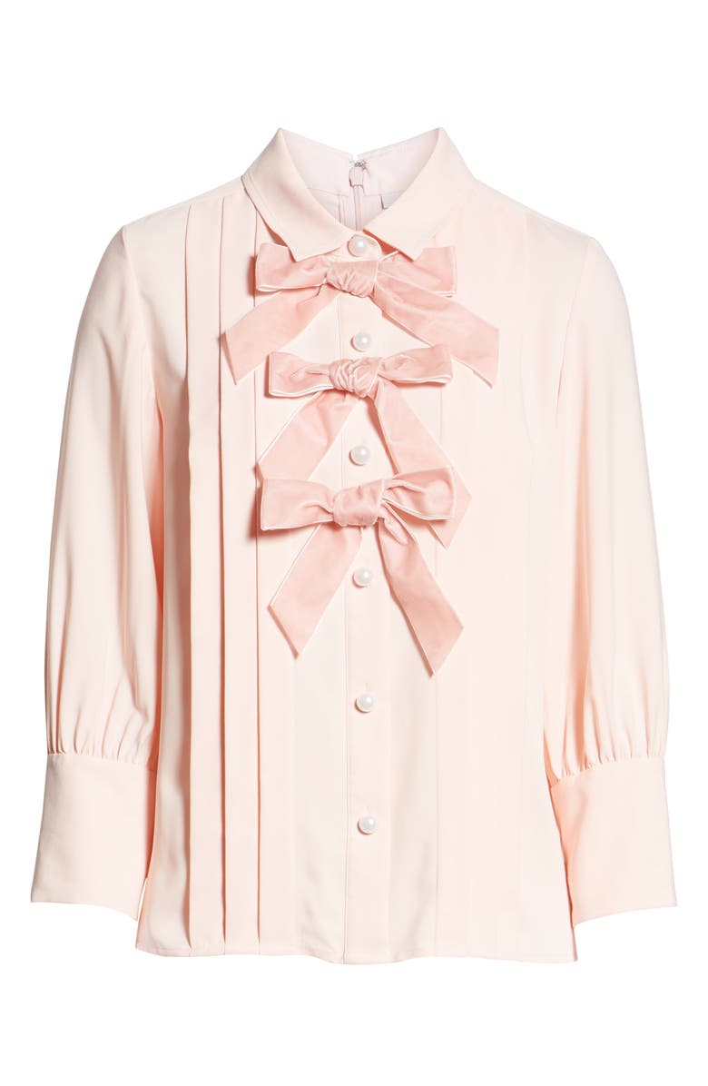 Halogen<sup>®</sup> x Atlantic-Pacific Bow Front Pleated Blouse, Alternate, color, 